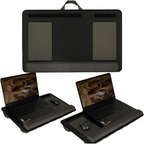 Stolik pod laptopa przenośny taca do łóżka na kolana podstawka czarny z poduszką Kik Sp. z o. o. Sp. k. Stolik pod laptopa przenośny taca do łóżka na kolana podstawka czarny z poduszką Kik Sp. z o. o. Sp. k.