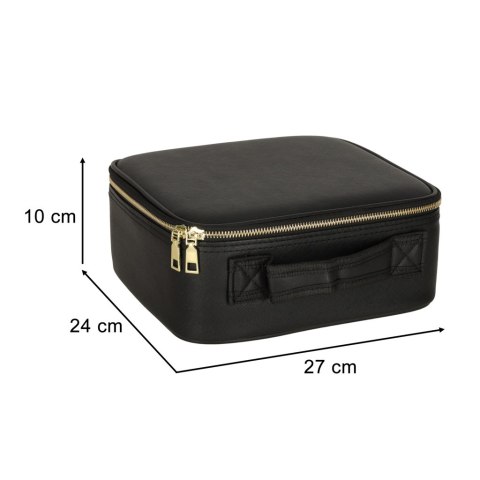 Kosmetyczka organizer na kosmetyki biżuterię kuferek z lusterkiem LED czarny Kik Sp. z o. o. Sp. k. Kosmetyczka organizer na kosmetyki biżuterię kuferek z lusterkiem LED czarny Kik Sp. z o. o. Sp. k.