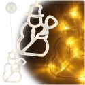 Lampki LED wisząca dekoracja świąteczna okna bałwanek 49cm przyssawka 10 LED Kik Sp. z o. o. Sp. k.