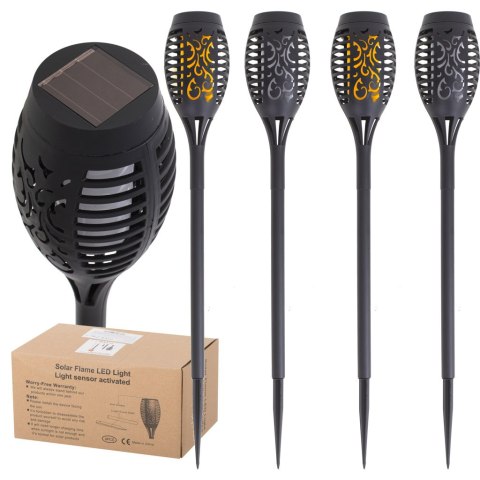 Lampy solarne ogrodowe pochodnie 12LED 4szt. Kik Sp. z o. o. Sp. k. Lampy solarne ogrodowe pochodnie 12LED 4szt. Kik Sp. z o. o. Sp. k.