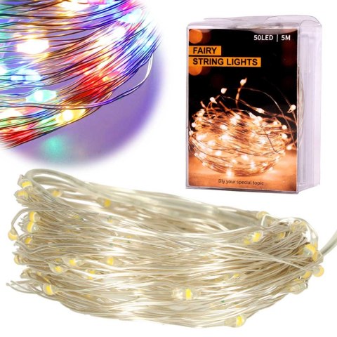 Lampki LED druciki dekoracyjne świąteczne choinkowe 5m 50LED multikolor Kik Sp. z o. o. Sp. k. Lampki LED druciki dekoracyjne świąteczne choinkowe 5m 50LED multikolor Kik Sp. z o. o. Sp. k.