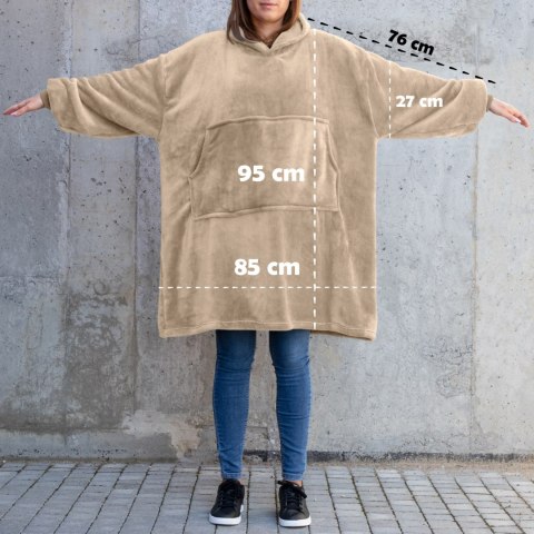 Bluzair Koco Bluza Oversize Kapturem Beżowa 4w1 Bluzair Koco Bluza Oversize Kapturem Beżowa 4w1
