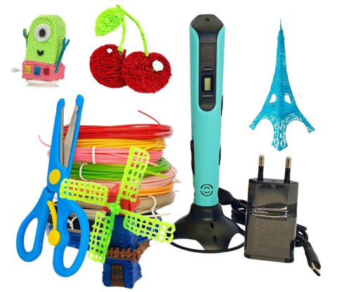 DŁUGOPIS 3D PEN DLA DZIECI Z USB-C + NOŻYCZKI + 10 KOLORÓW GRATIS DŁUGOPIS 3D PEN DLA DZIECI Z USB-C + NOŻYCZKI + 10 KOLORÓW GRATIS