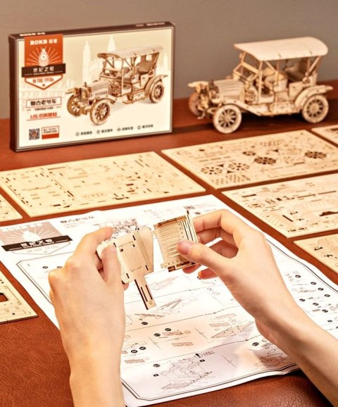 DREWNIANE PUZZLE 3D DIY RETRO SAMOCHÓD ZABYTKOWY 1910s DREWNIANE PUZZLE 3D DIY RETRO SAMOCHÓD ZABYTKOWY 1910s
