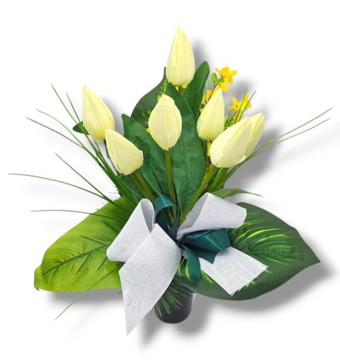 WIOSENNY BUKIET WKŁAD DO WAZONU TULIPANY KWIATY NA CMENTARZ GRÓB POMNIK WIOSENNY BUKIET WKŁAD DO WAZONU TULIPANY KWIATY NA CMENTARZ GRÓB POMNIK